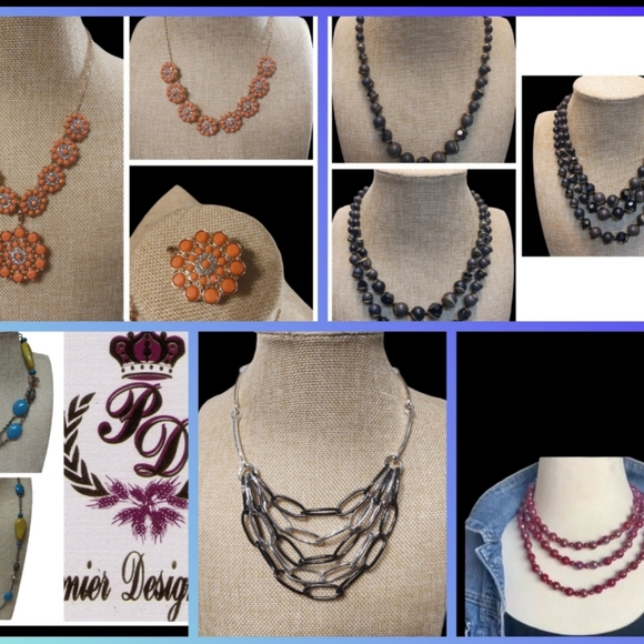 NWOT 10 Lot Of Premier Designs Necklaces Signed - Picture 2 of 12